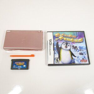 Nintendo DS Lite Console Salmon with Stylus & 2 Games Sorry NO Charger